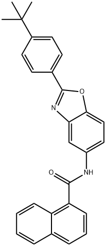 N-[2-(4-tert-butylphenyl)-1,3-benzoxazol-5-yl]-1-naphthamide,331249-58-2,结构式