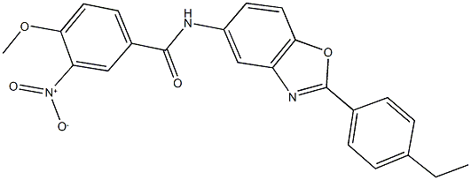 N-[2-(4-ethylphenyl)-1,3-benzoxazol-5-yl]-3-nitro-4-methoxybenzamide 化学構造式