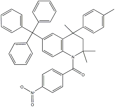 1-({4-nitrophenyl}carbonyl)-2,2,4-trimethyl-4-(4-methylphenyl)-6-(triphenylmethyl)-1,2,3,4-tetrahydroquinoline Structure