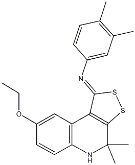 N-(3,4-dimethylphenyl)-N-(8-ethoxy-4,4-dimethyl-4,5-dihydro-1H-[1,2]dithiolo[3,4-c]quinolin-1-ylidene)amine Structure