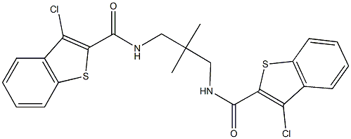 3-chloro-N-(3-{[(3-chloro-1-benzothien-2-yl)carbonyl]amino}-2,2-dimethylpropyl)-1-benzothiophene-2-carboxamide,331255-53-9,结构式