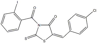 5-(4-chlorobenzylidene)-3-(2-iodobenzoyl)-2-thioxo-1,3-thiazolidin-4-one 结构式