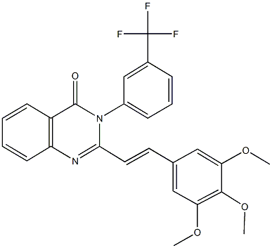3-[3-(trifluoromethyl)phenyl]-2-[2-(3,4,5-trimethoxyphenyl)vinyl]-4(3H)-quinazolinone,331261-57-5,结构式