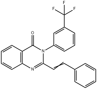 2-(2-phenylvinyl)-3-[3-(trifluoromethyl)phenyl]-4(3H)-quinazolinone Struktur