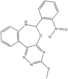 6-{2-nitrophenyl}-3-(methylsulfanyl)-6,7-dihydro[1,2,4]triazino[5,6-d][3,1]benzoxazepine Structure