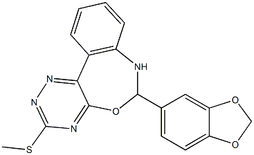 6-(1,3-benzodioxol-5-yl)-3-(methylsulfanyl)-6,7-dihydro[1,2,4]triazino[5,6-d][3,1]benzoxazepine 结构式