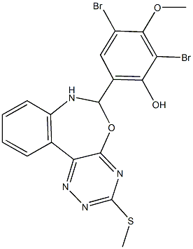 331262-15-8 2,4-dibromo-3-methoxy-6-[3-(methylsulfanyl)-6,7-dihydro[1,2,4]triazino[5,6-d][3,1]benzoxazepin-6-yl]phenol