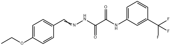 2-[2-(4-ethoxybenzylidene)hydrazino]-2-oxo-N-[3-(trifluoromethyl)phenyl]acetamide Structure