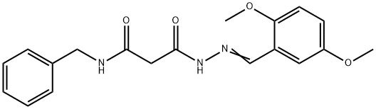 N-benzyl-3-[2-(2,5-dimethoxybenzylidene)hydrazino]-3-oxopropanamide Struktur