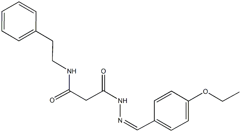 3-[2-(4-ethoxybenzylidene)hydrazino]-3-oxo-N-(2-phenylethyl)propanamide Struktur