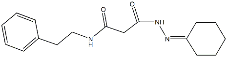 3-(2-cyclohexylidenehydrazino)-3-oxo-N-(2-phenylethyl)propanamide,331265-84-0,结构式