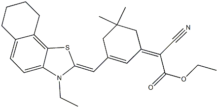 ethyl cyano{3-[(3-ethyl-6,7,8,9-tetrahydronaphtho[2,1-d][1,3]thiazol-2(3H)-ylidene)methyl]-5,5-dimethyl-2-cyclohexen-1-ylidene}acetate 化学構造式