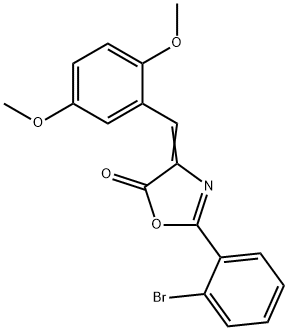 2-(2-bromophenyl)-4-(2,5-dimethoxybenzylidene)-1,3-oxazol-5(4H)-one Struktur