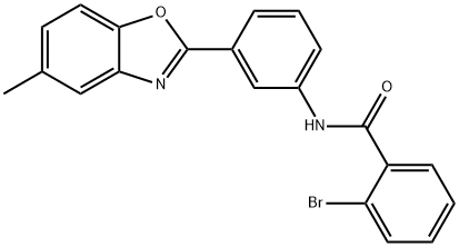2-bromo-N-[3-(5-methyl-1,3-benzoxazol-2-yl)phenyl]benzamide 化学構造式
