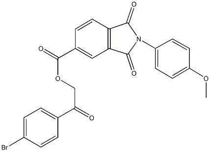 2-(4-bromophenyl)-2-oxoethyl 2-(4-methoxyphenyl)-1,3-dioxoisoindoline-5-carboxylate Struktur