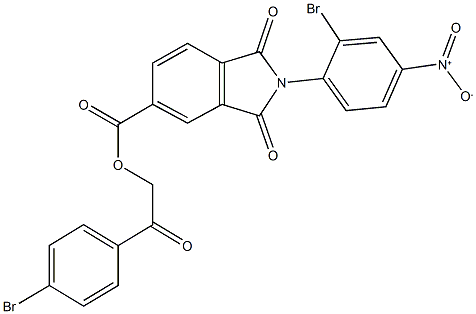 2-(4-bromophenyl)-2-oxoethyl 2-{2-bromo-4-nitrophenyl}-1,3-dioxoisoindoline-5-carboxylate 化学構造式