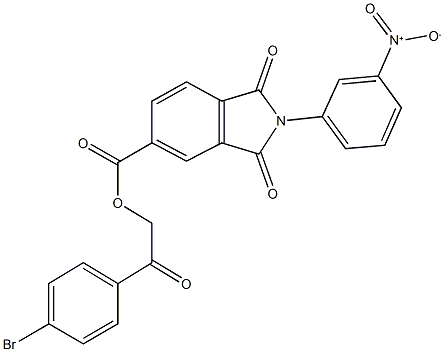 2-(4-bromophenyl)-2-oxoethyl 2-{3-nitrophenyl}-1,3-dioxoisoindoline-5-carboxylate Struktur