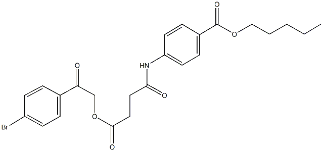 pentyl 4-({4-[2-(4-bromophenyl)-2-oxoethoxy]-4-oxobutanoyl}amino)benzoate 化学構造式