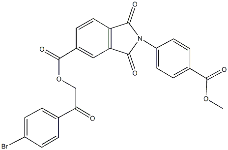 2-(4-bromophenyl)-2-oxoethyl 2-[4-(methoxycarbonyl)phenyl]-1,3-dioxoisoindoline-5-carboxylate Structure