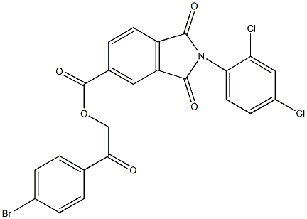 2-(4-bromophenyl)-2-oxoethyl 2-(2,4-dichlorophenyl)-1,3-dioxo-5-isoindolinecarboxylate Structure