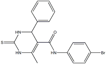 N-(4-bromophenyl)-6-methyl-4-phenyl-2-thioxo-1,2,3,4-tetrahydropyrimidine-5-carboxamide Structure