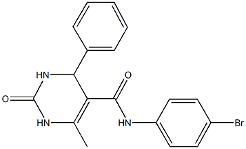 N-(4-bromophenyl)-6-methyl-2-oxo-4-phenyl-1,2,3,4-tetrahydro-5-pyrimidinecarboxamide 化学構造式