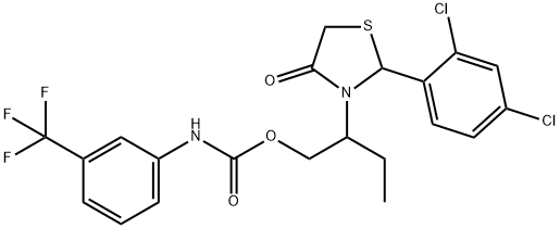 2-[2-(2,4-dichlorophenyl)-4-oxo-1,3-thiazolidin-3-yl]butyl 3-(trifluoromethyl)phenylcarbamate Structure