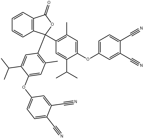 331277-26-0 4-{[4-{1-[4-[(3,4-dicyanophenyl)oxy]-2-methyl-5-(1-methylethyl)phenyl]-3-oxo-1,3-dihydro-2-benzofuran-1-yl}-5-methyl-2-(1-methylethyl)phenyl]oxy}benzene-1,2-dicarbonitrile