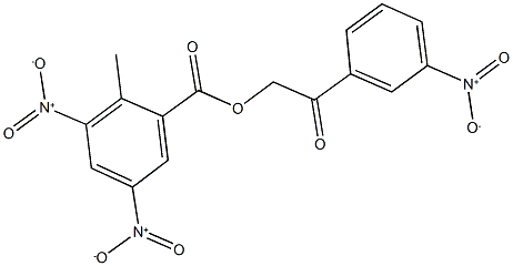 2-{3-nitrophenyl}-2-oxoethyl 3,5-bisnitro-2-methylbenzoate Struktur