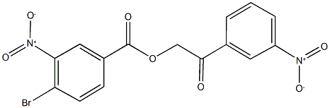 2-{3-nitrophenyl}-2-oxoethyl 4-bromo-3-nitrobenzoate 化学構造式