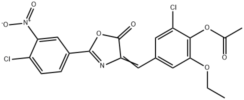 2-chloro-4-[(2-{4-chloro-3-nitrophenyl}-5-oxo-1,3-oxazol-4(5H)-ylidene)methyl]-6-ethoxyphenyl acetate|