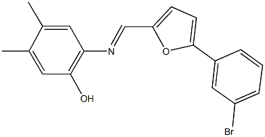 2-({[5-(3-bromophenyl)-2-furyl]methylene}amino)-4,5-dimethylphenol,331417-44-8,结构式