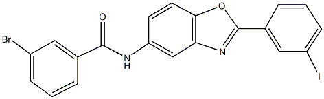 3-bromo-N-[2-(3-iodophenyl)-1,3-benzoxazol-5-yl]benzamide Structure