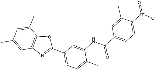 331418-33-8 N-[5-(5,7-dimethyl-1,3-benzoxazol-2-yl)-2-methylphenyl]-4-nitro-3-methylbenzamide