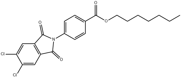 heptyl 4-(5,6-dichloro-1,3-dioxo-1,3-dihydro-2H-isoindol-2-yl)benzoate,331420-75-8,结构式