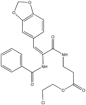 2-chloroethyl 3-{[3-(1,3-benzodioxol-5-yl)-2-(benzoylamino)acryloyl]amino}propanoate,331424-88-5,结构式