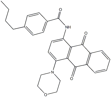 4-butyl-N-[4-(4-morpholinyl)-9,10-dioxo-9,10-dihydro-1-anthracenyl]benzamide Structure
