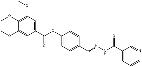 4-[2-(3-pyridinylcarbonyl)carbohydrazonoyl]phenyl 3,4,5-trimethoxybenzoate 结构式