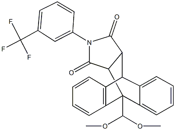 1-(dimethoxymethyl)-17-[3-(trifluoromethyl)phenyl]-17-azapentacyclo[6.6.5.0~2,7~.0~9,14~.0~15,19~]nonadeca-2,4,6,9,11,13-hexaene-16,18-dione Structure