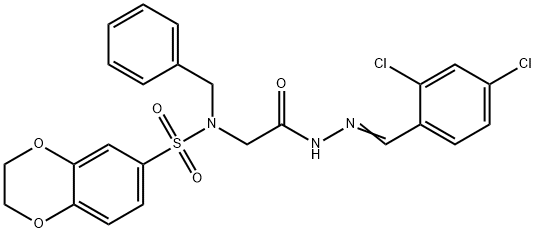 N-benzyl-N-{2-[2-(2,4-dichlorobenzylidene)hydrazino]-2-oxoethyl}-2,3-dihydro-1,4-benzodioxine-6-sulfonamide Structure