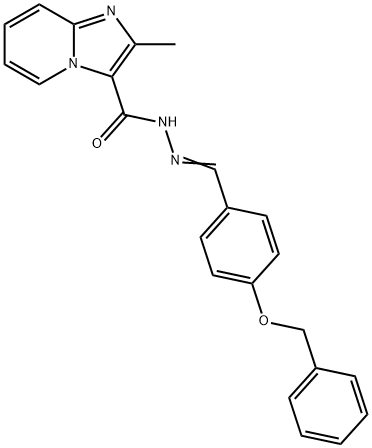 N'-[4-(benzyloxy)benzylidene]-2-methylimidazo[1,2-a]pyridine-3-carbohydrazide Struktur