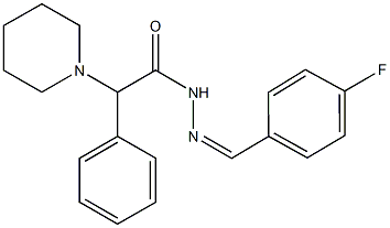 N'-(4-fluorobenzylidene)-2-phenyl-2-(1-piperidinyl)acetohydrazide Structure