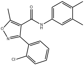 3-(2-chlorophenyl)-N-(3,4-dimethylphenyl)-5-methyl-4-isoxazolecarboxamide Struktur
