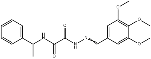 2-oxo-N-(1-phenylethyl)-2-[2-(3,4,5-trimethoxybenzylidene)hydrazino]acetamide Structure