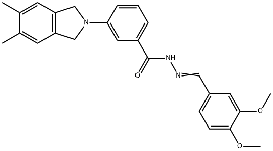 N'-(3,4-dimethoxybenzylidene)-3-(5,6-dimethyl-1,3-dihydro-2H-isoindol-2-yl)benzohydrazide Struktur