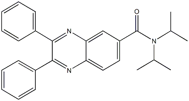 N,N-diisopropyl-2,3-diphenyl-6-quinoxalinecarboxamide Structure