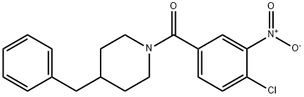4-benzyl-1-{4-chloro-3-nitrobenzoyl}piperidine Struktur