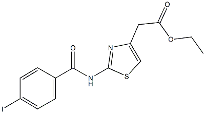 ethyl {2-[(4-iodobenzoyl)amino]-1,3-thiazol-4-yl}acetate Structure