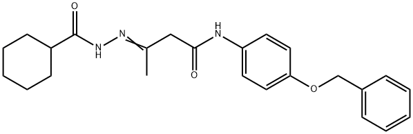 N-[4-(benzyloxy)phenyl]-3-[(cyclohexylcarbonyl)hydrazono]butanamide Struktur