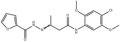 N-(4-chloro-2,5-dimethoxyphenyl)-3-(2-furoylhydrazono)butanamide Structure